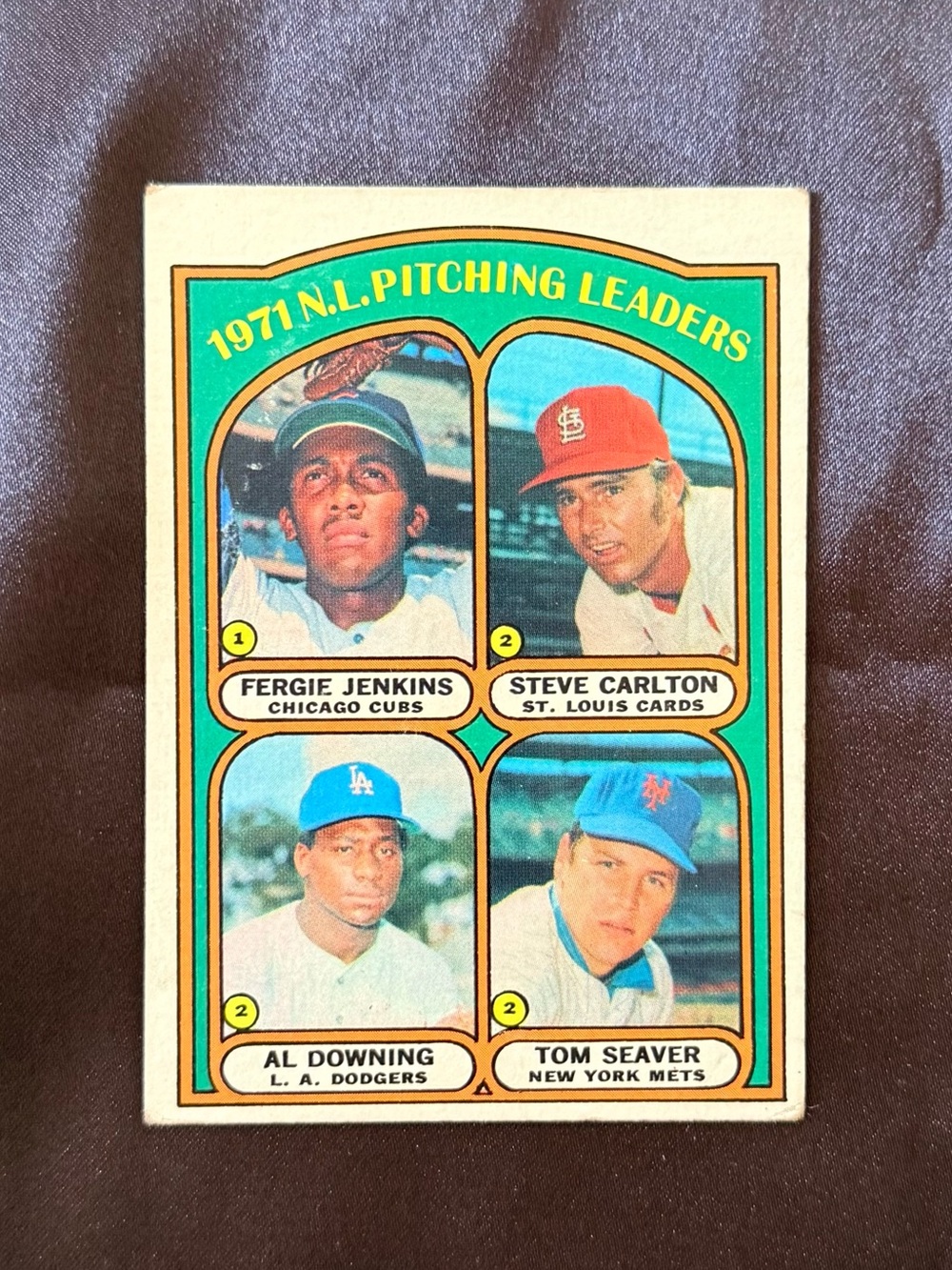 Fergie Jenkins, Steve Carlton, Tom Seaver & Al Downing #93 Topps, 1971